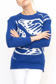 Bonmarche Jumper Bonmarche Blue Butterfly Knitwear