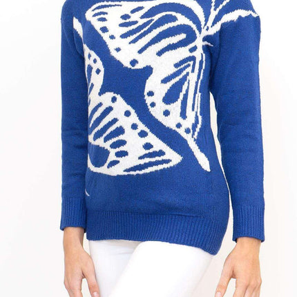 Bonmarche Jumper Bonmarche Blue Butterfly Knitwear