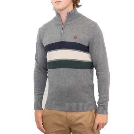 Springfield Half Zip Striped Jumper-Quality Brands Outlet-