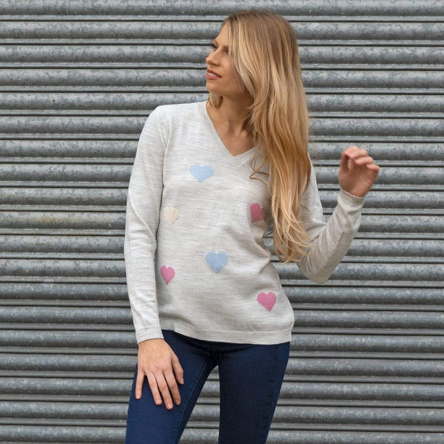 Wood Hill Heart Grey Jumper - Quality Brands Outlet