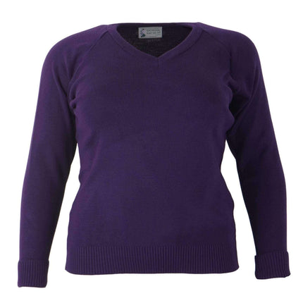 Balmoral Jumper Purple / 22 - 46" Balmoral V-Neck Jumper