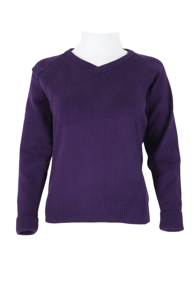 Balmoral Jumper Purple / 8 - 32" Balmoral V-Neck Raglan Soft Touch Jumper in 6 Colours