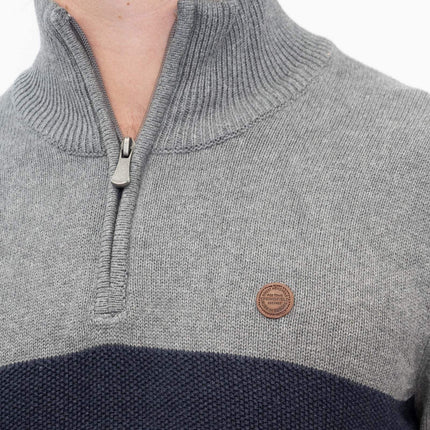 Springfield Half Zip Striped Jumper-Quality Brands Outlet-