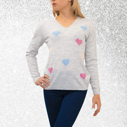 Wood Hill Heart Grey Jumper - Quality Brands Outlet