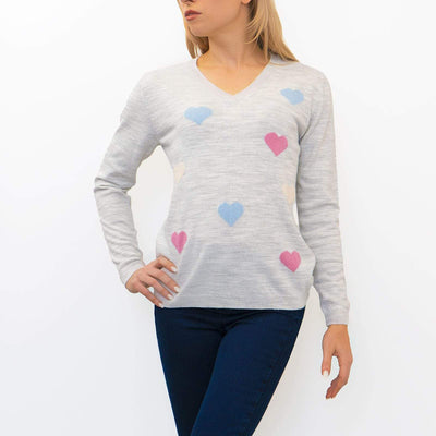 Wood Hill Heart Grey Jumper - Quality Brands Outlet