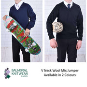 Balmoral Kids Jumper Balmoral V-Neck Unisex Raglan Wool Blend Kids Jumper