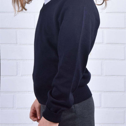 Balmoral Kids V-Neck Unisex Raglan Supersoft Long Sleeve Sweater Jumper-Quality Brands Outlet-