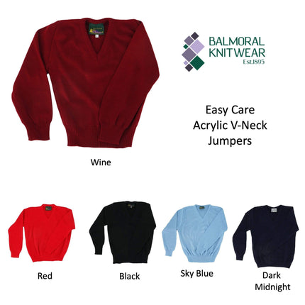 Balmoral Kids V-Neck Unisex Soft Knit Long Sleeve Jumper-Quality Brands Outlet-