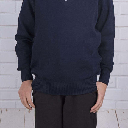 Balmoral Kids Jumper Balmoral V-Neck Wool Mix Kids Unisex Jumper Teflon Coated