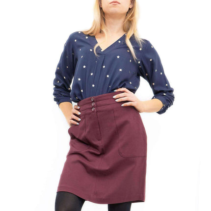 M&Co Navy Star Blouse Longline Top-Quality Brands Outlet-