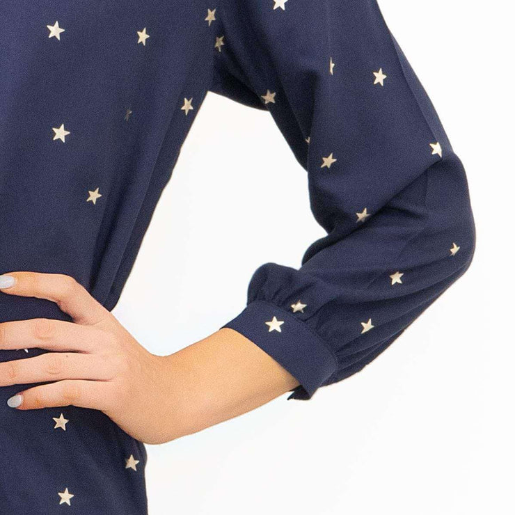 M&Co Navy Star Blouse Longline Top - Quality Brands Outlet