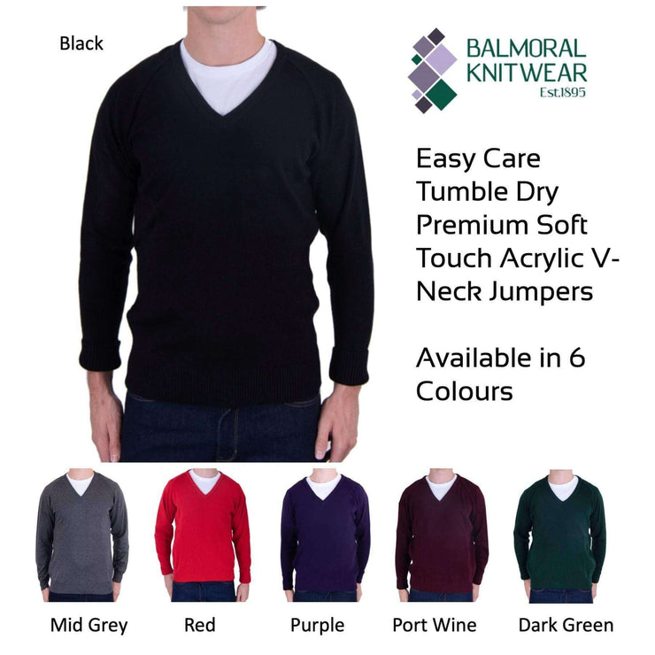 Balmoral Men V Neck Raglan Soft Touch Jumper Quality Brands Outlet