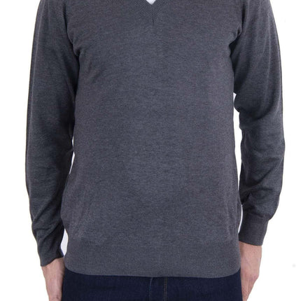 Balmoral Mens Jumper Mid Grey / 5XL - 52" Balmoral V-Neck Jumper BAL0031