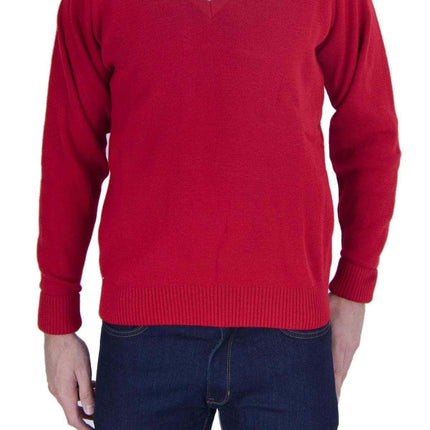 Balmoral Mens Jumper Red / S - 38" Balmoral V-Neck Jumper BAL0031