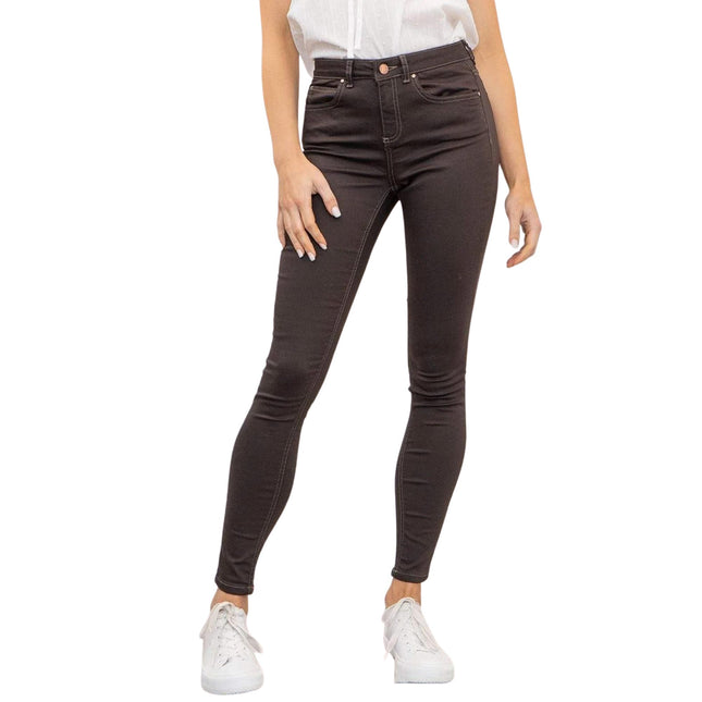 Monsoon High Waist Stretch Skinny Leg Brown Jeans-Quality Brands Outlet-