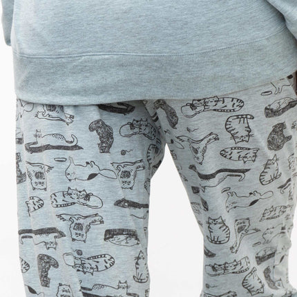M&S Pyjama Set M&S Pyjama Set Green Grey Cat