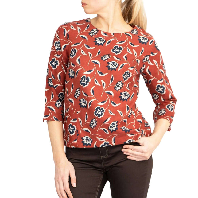 Seasalt Harbour Gallery Floral Print 3/4 Sleeve Loose Top-Quality Brands Outlet-