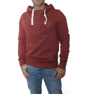 FatFace Shirts & Tops M FatFace Red Vintage Dyed Half Button Hoodie