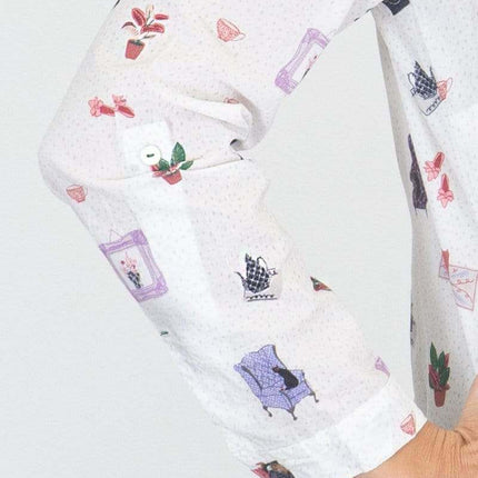 White Stuff Riley Printed White Long Sleeve Cotton Shirt-Quality Brands Outlet-