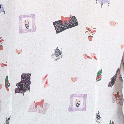 White Stuff Riley Printed White Long Sleeve Cotton Shirt-Quality Brands Outlet-