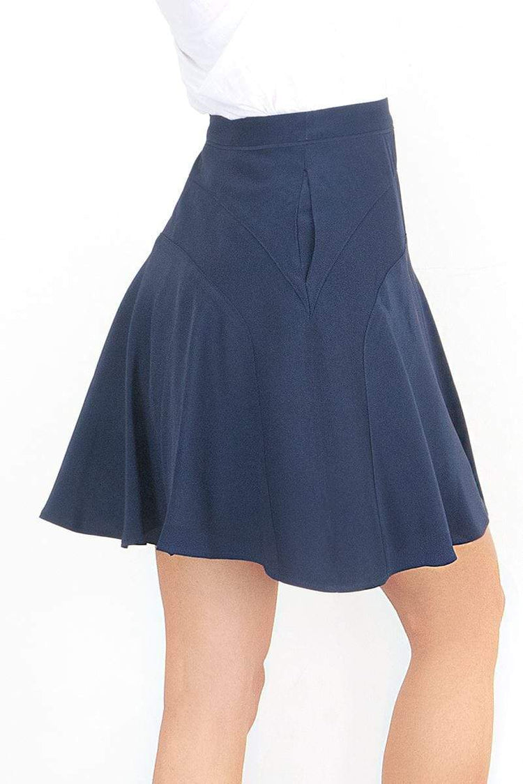 Murphy flare mini skirt Navy (S) SO Juniors Gold/Navy Blue Plaid
