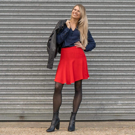 Reiss Red Christa Fit & Flare Short Skirt-Quality Brands Outlet-