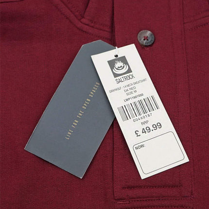 Saltrock Men Dark Red Sweater Funnel Neck Long Sleeve Sweatshirt-Quality Brands Outlet-