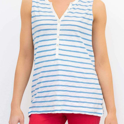 White Stuff Vest Sleeveless Button Up Cotton Jersey Summer Casual Tops-Quality Brands Outlet-
