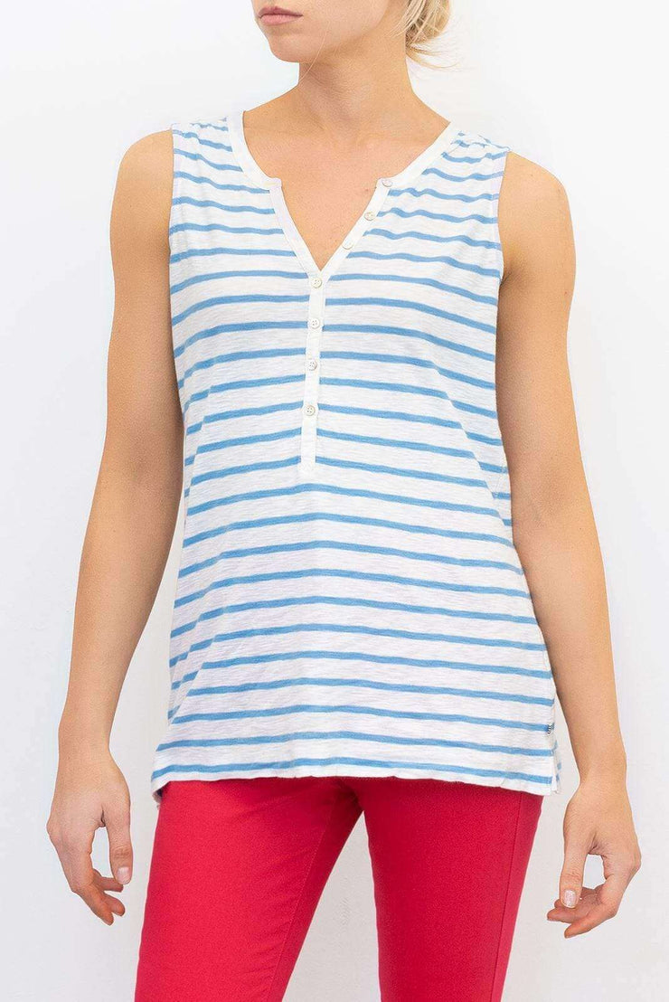 White Stuff Vest Sleeveless Button Up Cotton Jersey Summer Casual Tops - Quality Brands Outlet