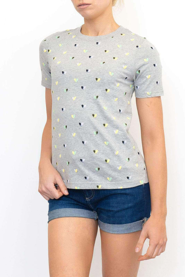 White Stuff Grey Crew Neck Short Sleeve Casual Top-Quality Brands Outlet-