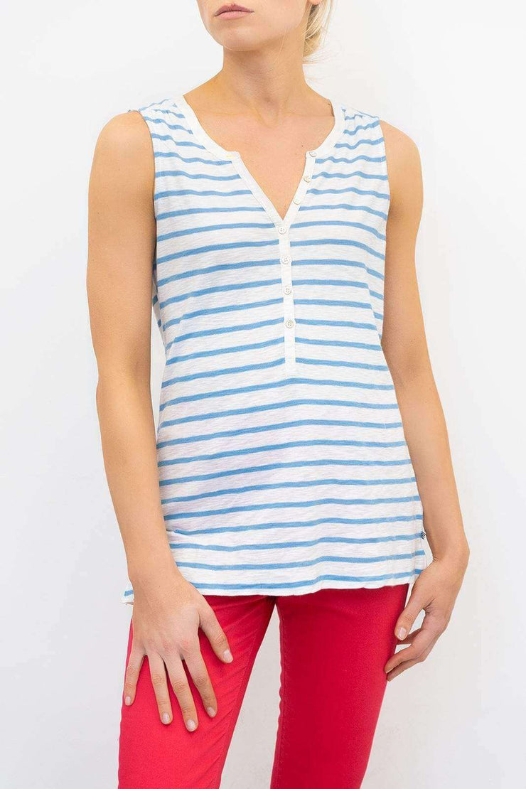 White Stuff Vest Sleeveless Button Up Cotton Jersey Summer Casual Tops - Quality Brands Outlet