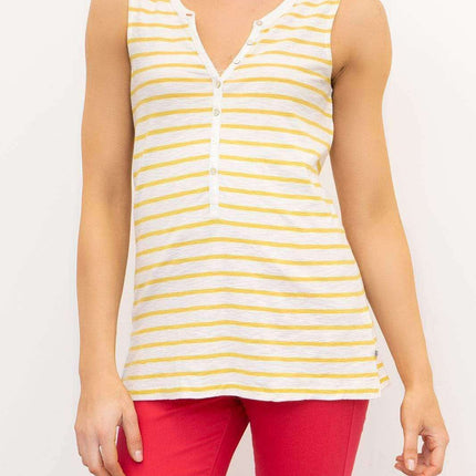 White Stuff Vest Sleeveless Button Up Cotton Jersey Summer Casual Tops-Quality Brands Outlet-