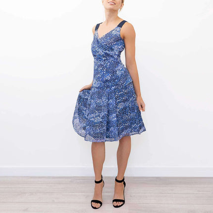 Adolfo Dominguez Tops Adolfo Dominguez Blue Leopard Print Sleeveless Top