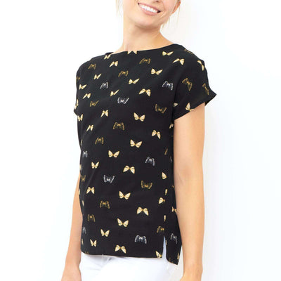 M&S Top Black / 10 M&S Butterfly Black Top