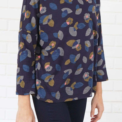 Seasalt Top Navy / 8 Seasalt Navy Floral Marsh Marigold Top