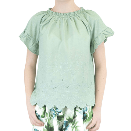 Next Top Next Green Embroidered Butterfly Top