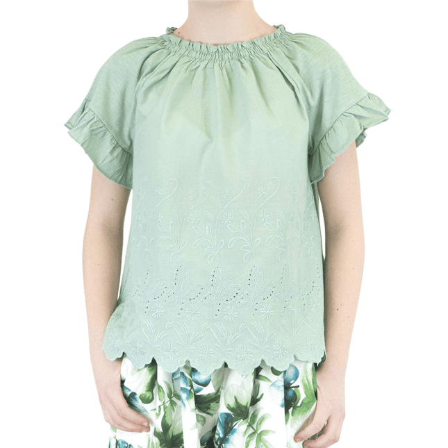 Next Top Next Green Embroidered Butterfly Top