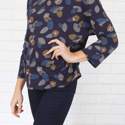 Seasalt Top Seasalt Navy Floral Marsh Marigold Top
