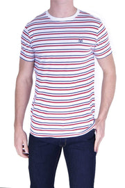 Crew Clothing T-Shirt White Wine Navy / S Crew Clothing Short Sleeves Striped Casual T-Shirt