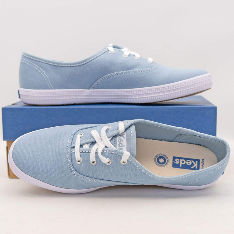 Keds Women Shoes Champion Ashley Canvas Blue Trainers Quality Brands Outlet