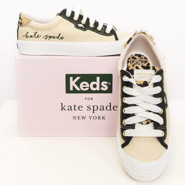 Keds Women Shoes Crew Kick Kate Spade Beige Trainers - Quality Brands Outlet