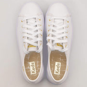 Keds Shoes Triple Kick Croc Leather White Trainers - Quality Brands Outlet