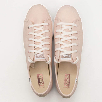Keds Shoes Triple Kick Rose Gold Metallic Canvas Trainers - Quality Brands Outlet
