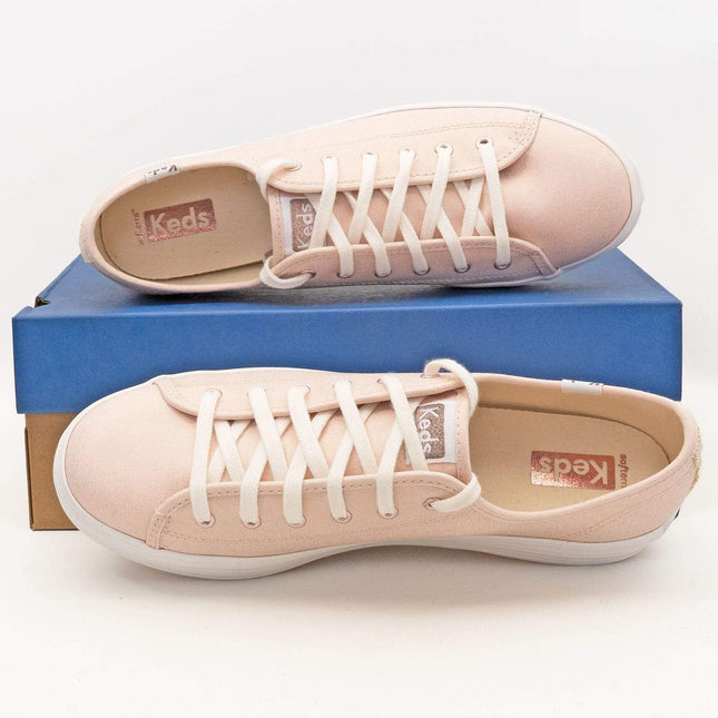 Keds Shoes Triple Kick Rose Gold Metallic Canvas Trainers-Quality Brands Outlet-