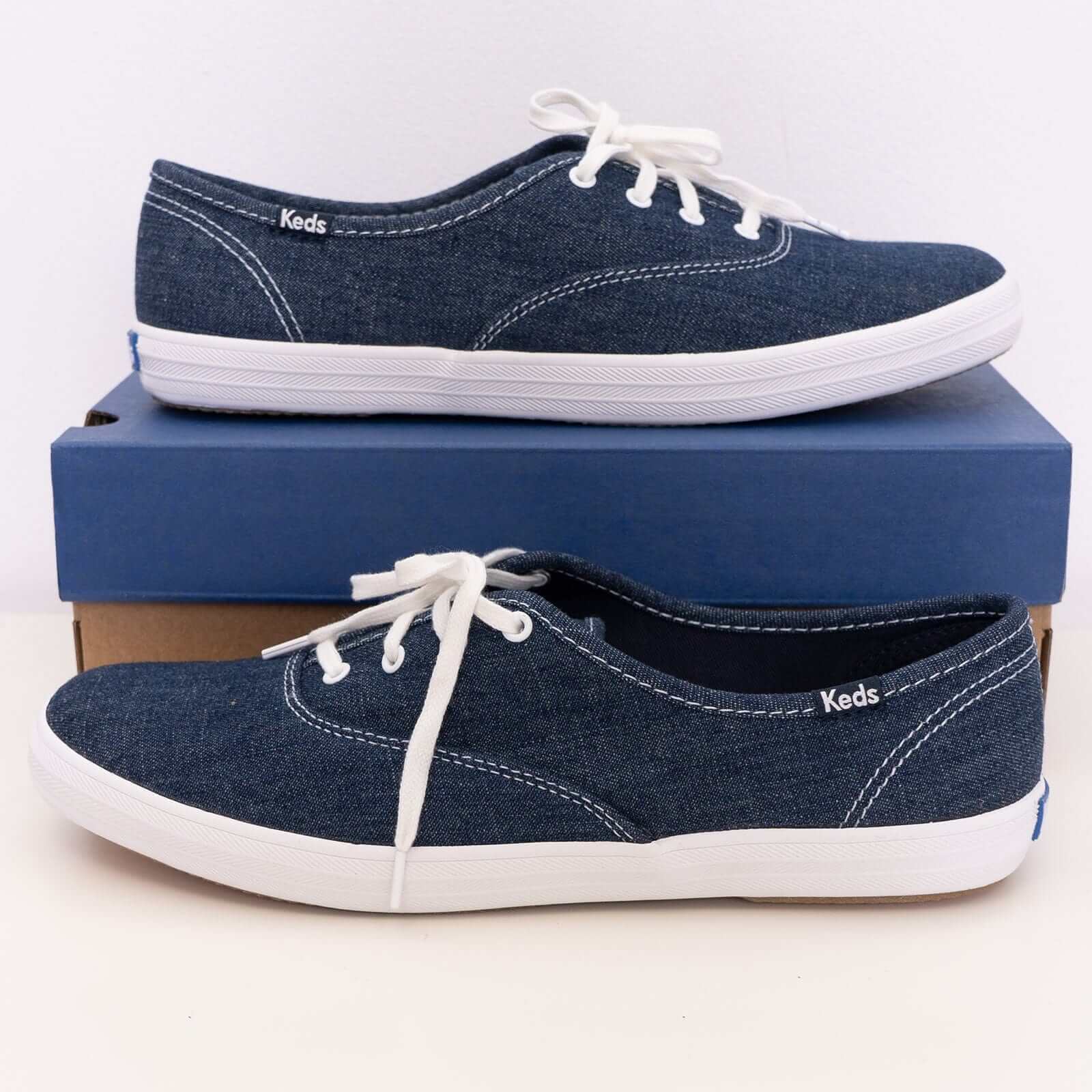 Keds Eco Blue Denim Canvas Lightweight Comfortable Trainers For Women - Blue - UK 3.5 - Sustainable Everyday Sneakers