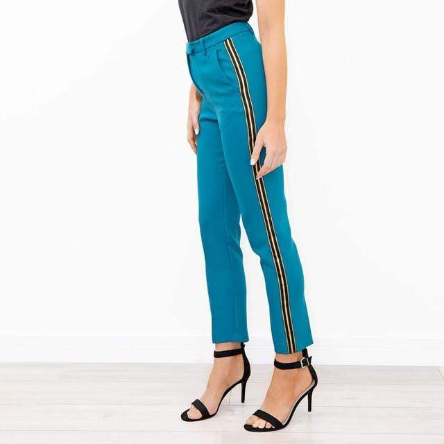 M&S Collection Side Stripe Ankle Grazer Skinny Trousers - Quality Brands Outlet
