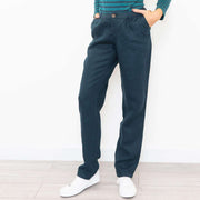 FatFace Trousers Petrol / 10 FatFace Perfect Linen Trouser in 3 Colours