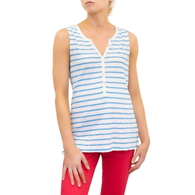White Stuff Vest Sleeveless Button Up Cotton Jersey Summer Casual Tops-Quality Brands Outlet-