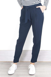 Next Women's Trousers Navy / 14 / Regular Next Navy Tapered Crop Relaxed Trousers