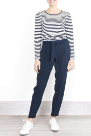 Next Women's Trousers Next Navy Tapered Crop Relaxed Trousers